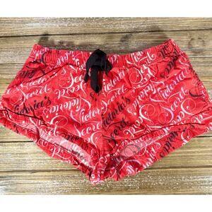Victoria’s Secret Red Logo Sleep Shorts Small Coquette Lounge Pajama Cute